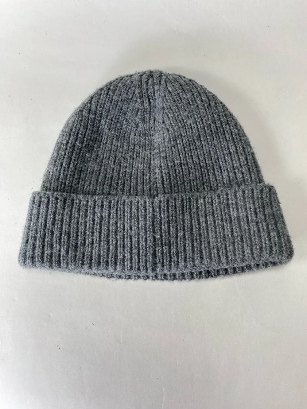 The North Face Charcoal Ribbed Knit Beanie with Logo Patch - Unisex